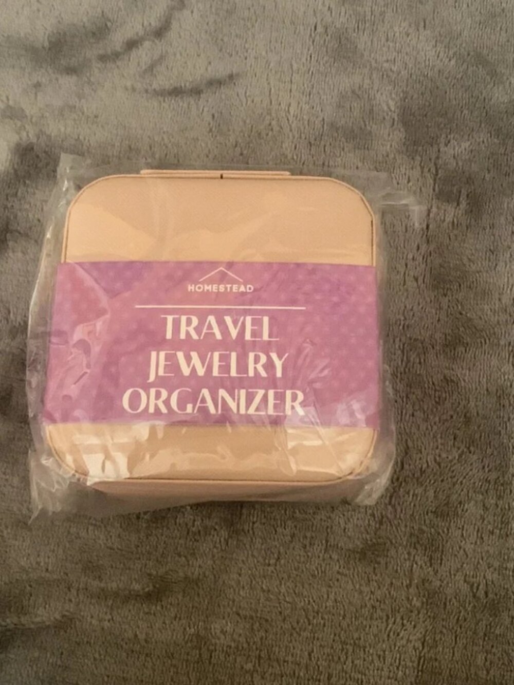 NIP Homestead Travel Jewelry Organizer Case Mini Pink Beige Portable Box